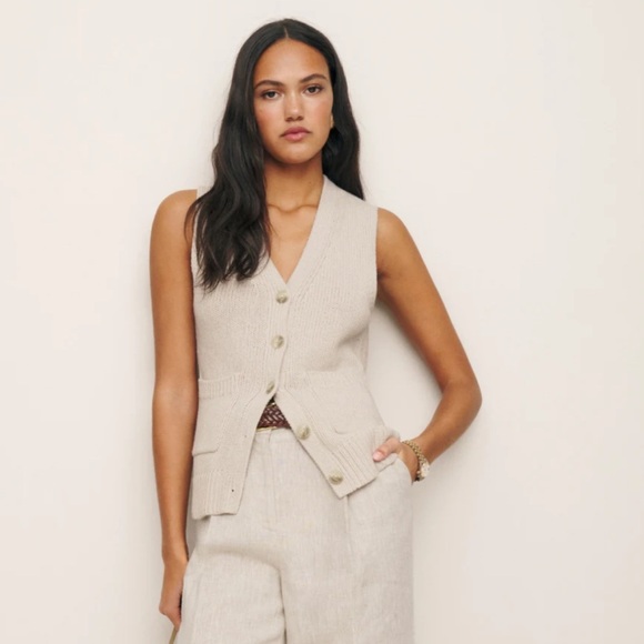 Reformation Emmy Super Soft Cashmere Organic Cotton blend sweater vest NWT small - Picture 3 of 9